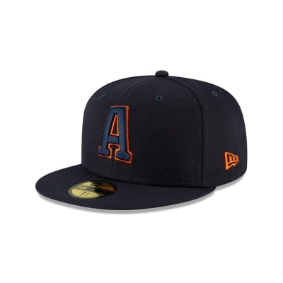 Blue Houston Astros Hat - New Era MLB Ligature 59FIFTY Fitted Caps USA6827935